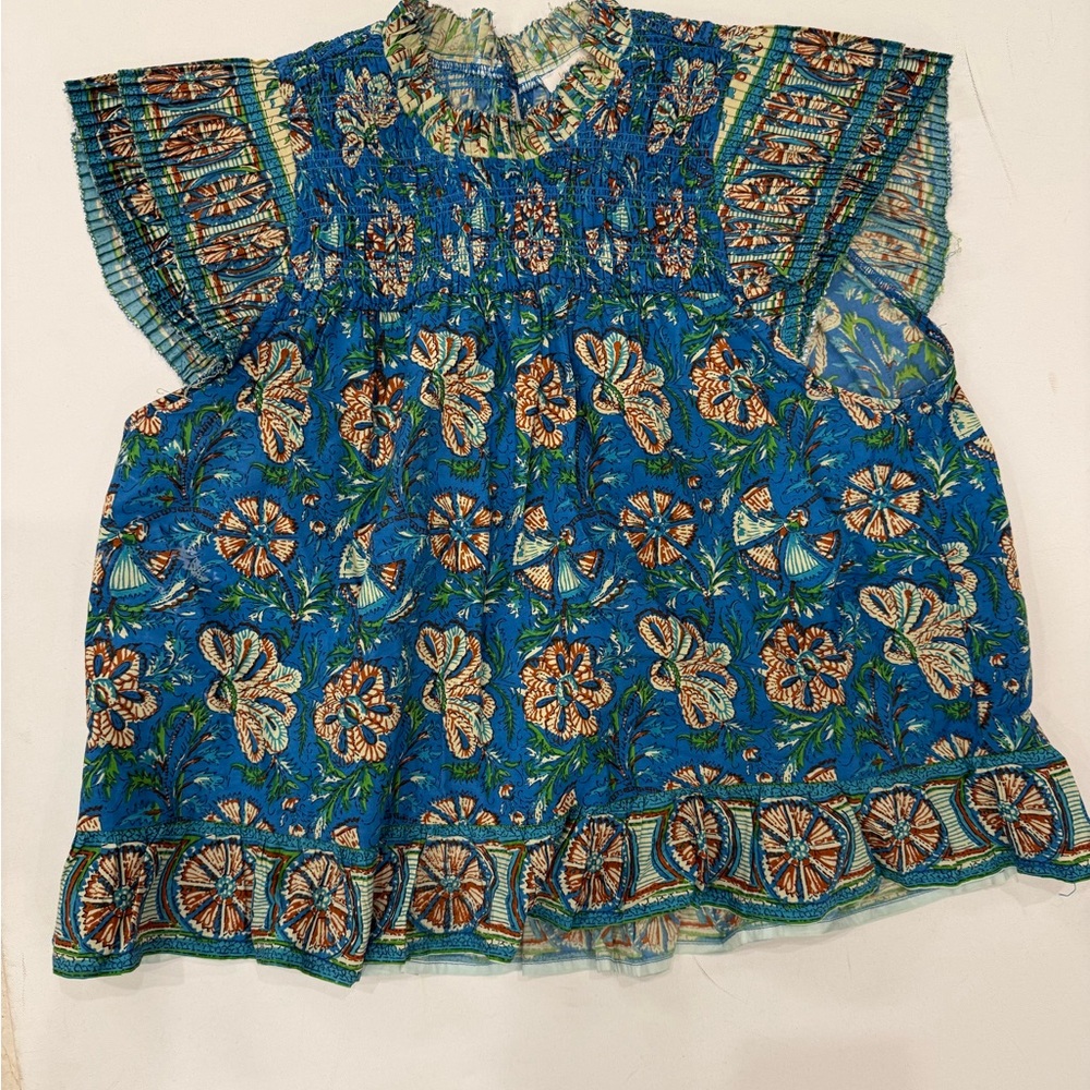 Floral Blue Blouse